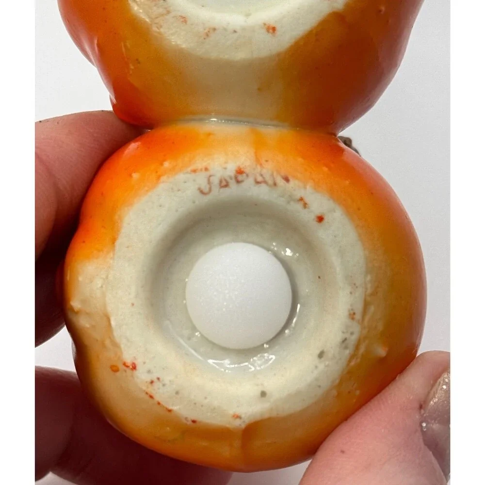 Vintage kissing fruits orange & pear Salt & Pepper Shaker Made in Japan MCM